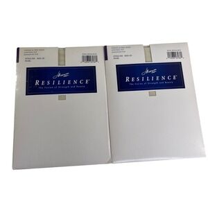 2pk Hanes Resilience Sheer Control Top Pantyhose Pearl Size CD Style D03 Vintage
